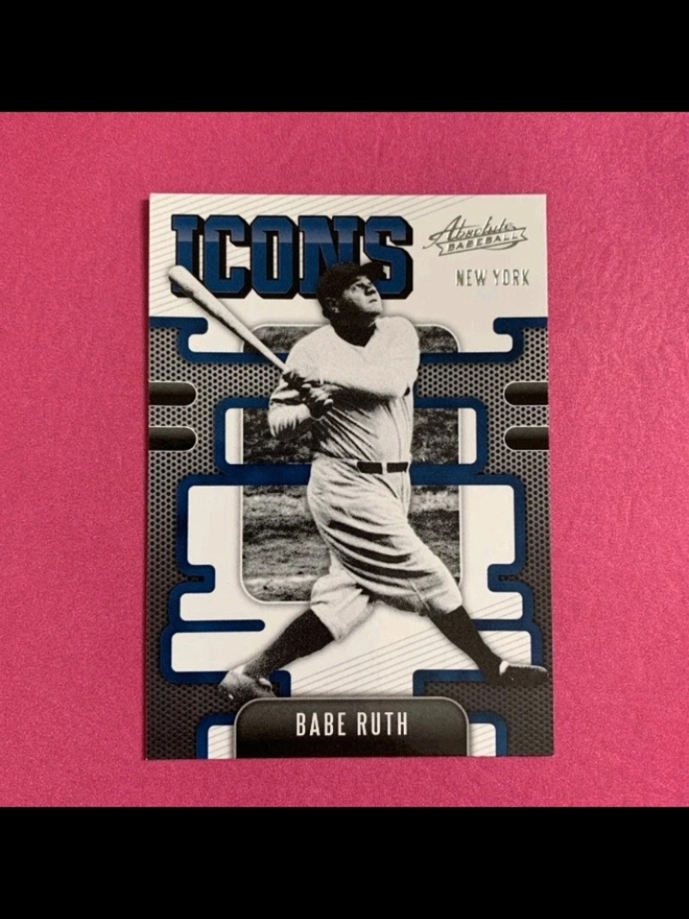 2021 Panini Absolute Baseball Babe Ruth New York Yankees Icon Blue Parallel #I1